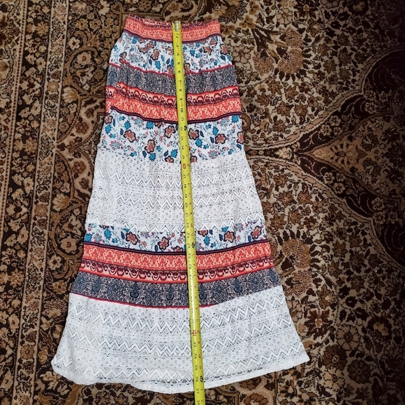 Vanity Long Lace Floral Maxi Hippie Festival Boho Skirt XS - Picture 9 of 10